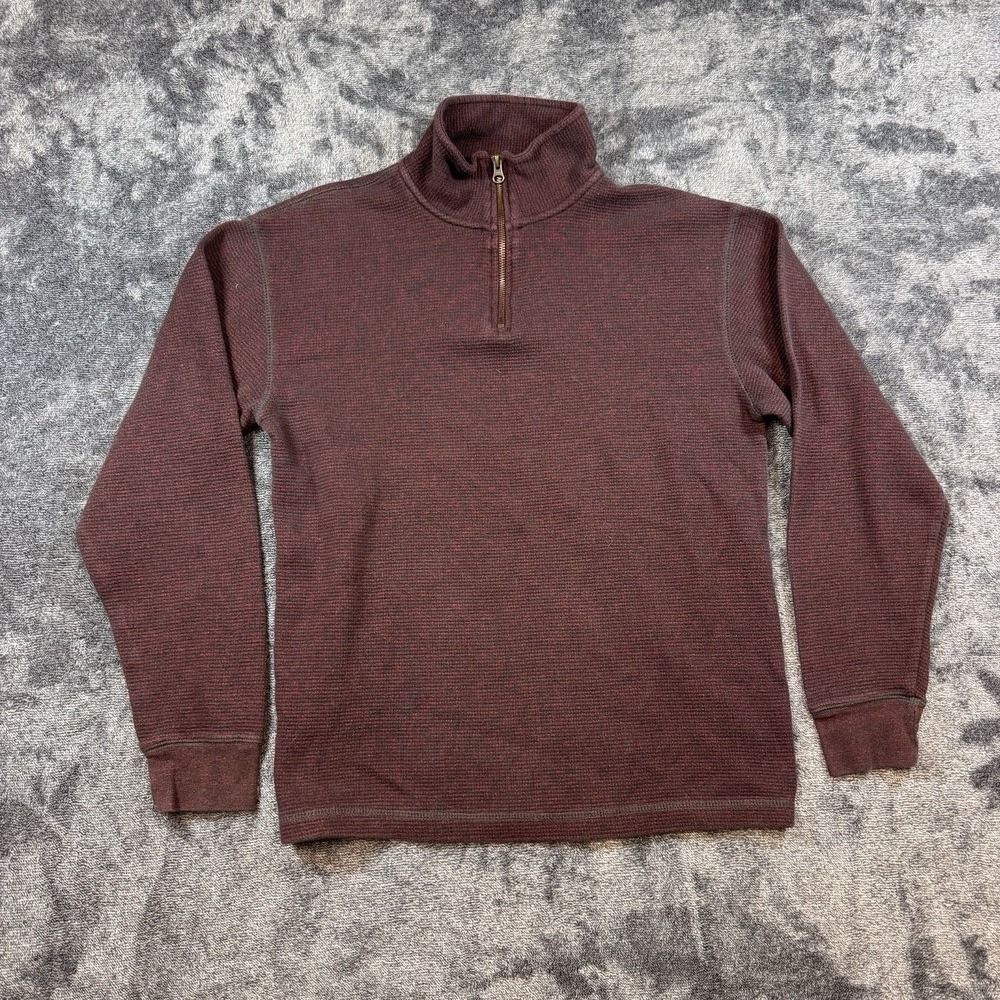 RedHead Sweater Mens M Red Thermal 1/4 Zip Long Sleeve Pullover Outdoors Hiking
